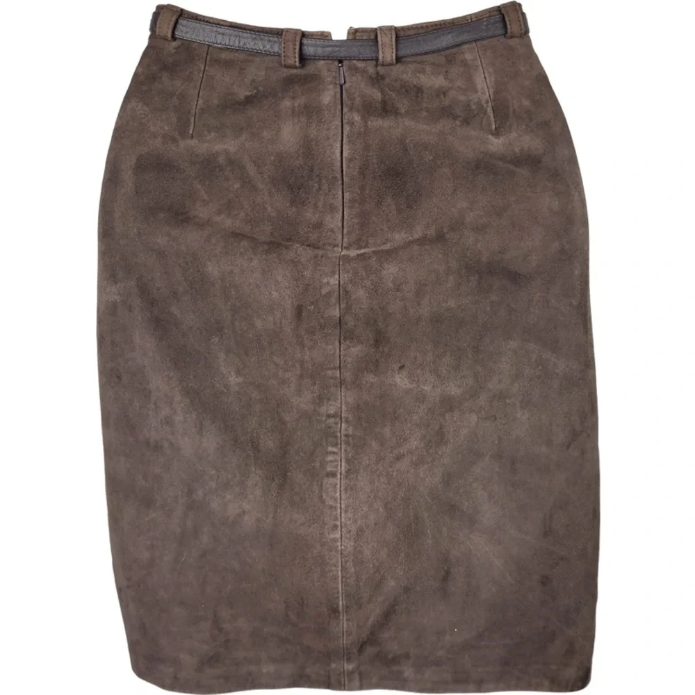 INC International Concept Woman’s brown genuine suede leather skirt size 6 - Picture 13 of 13